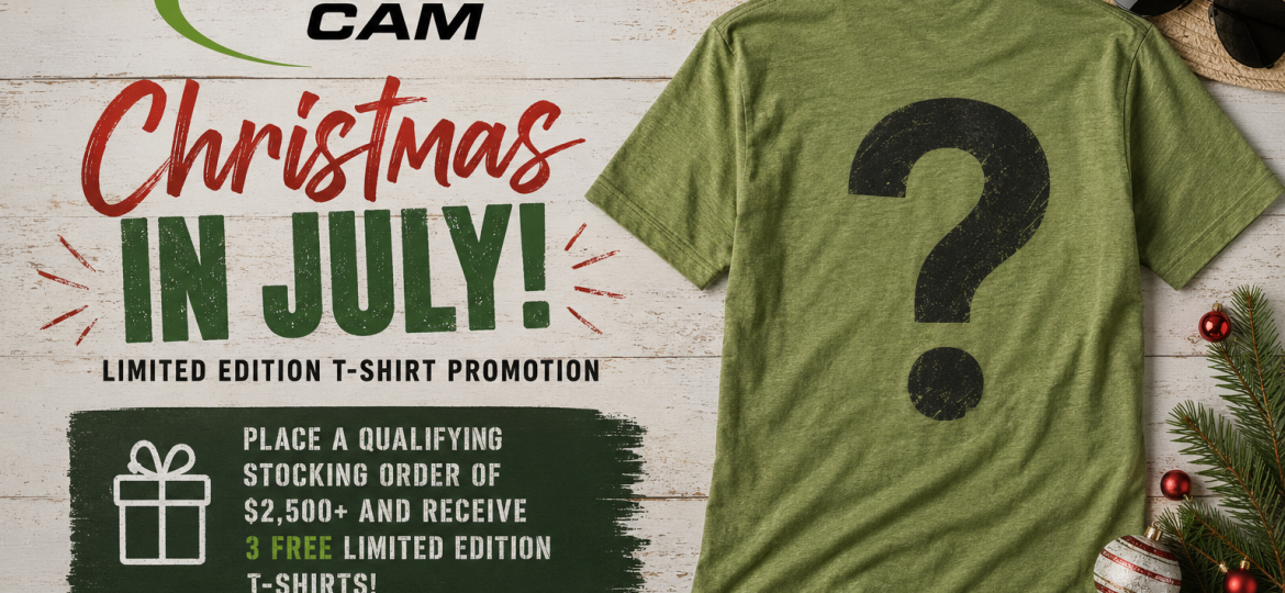 Extreme Cam Christmas in July limited edition t-shirt promotion graphic